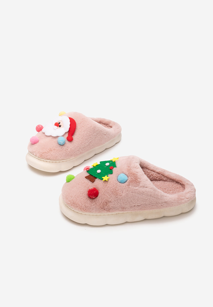 Różowe kapcie z futerkiem Denita Różowe kapcie z futerkiem Denita