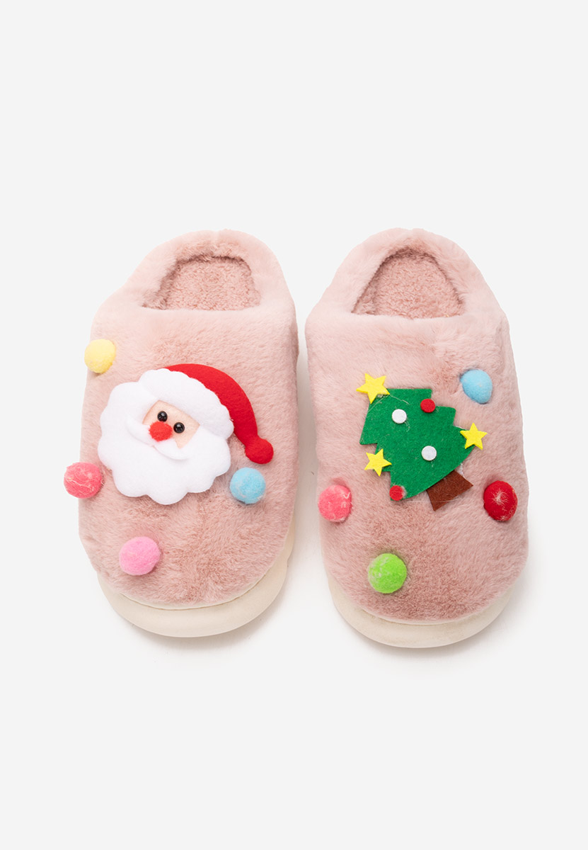 Różowe kapcie z futerkiem Denita Różowe kapcie z futerkiem Denita