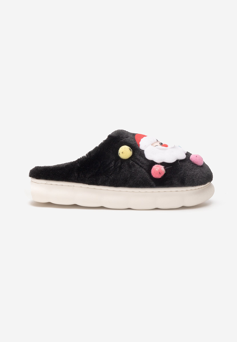 Czarne kapcie z futerkiem Denita Czarne kapcie z futerkiem Denita