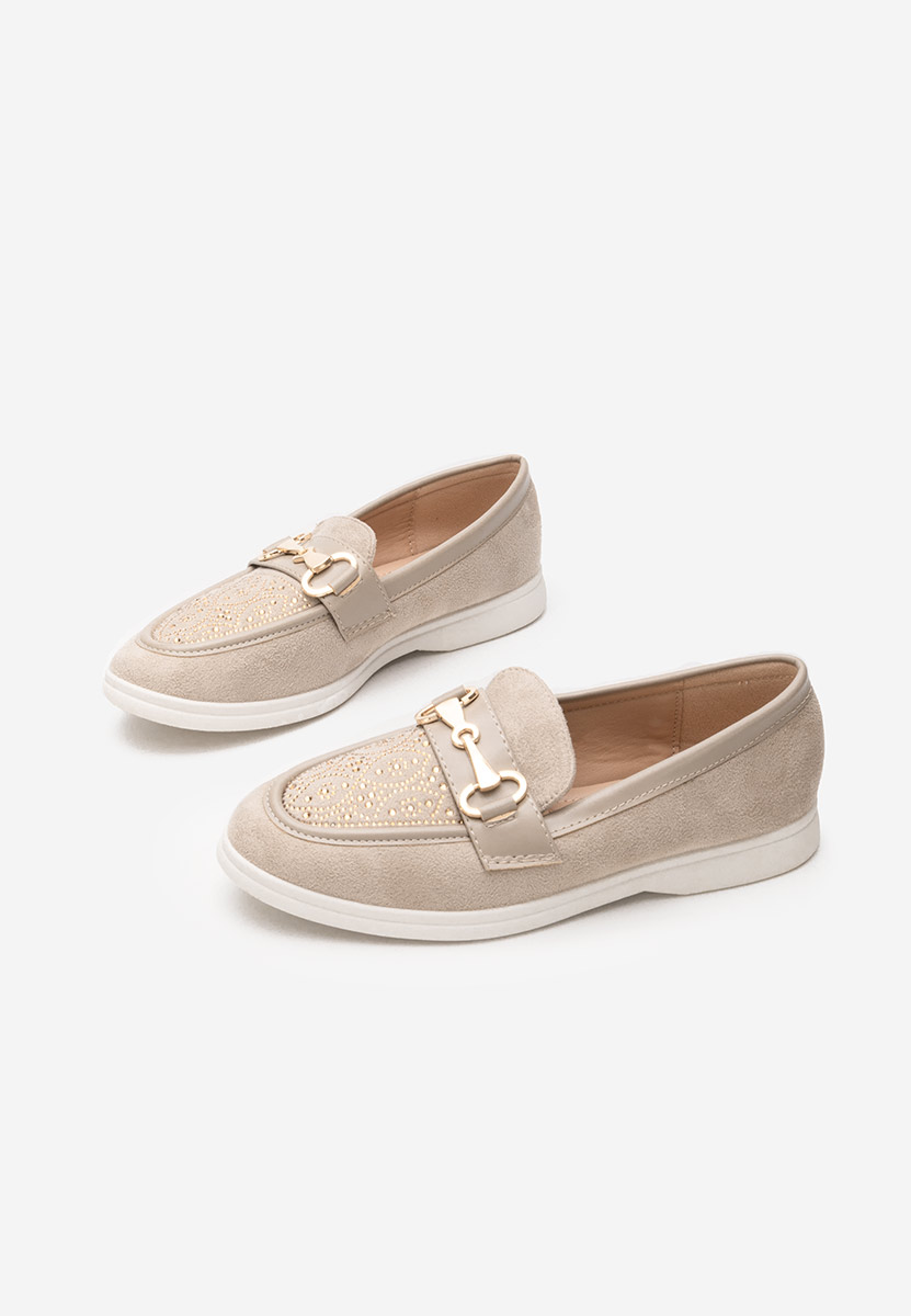 Khaki loafers damskie Adesa