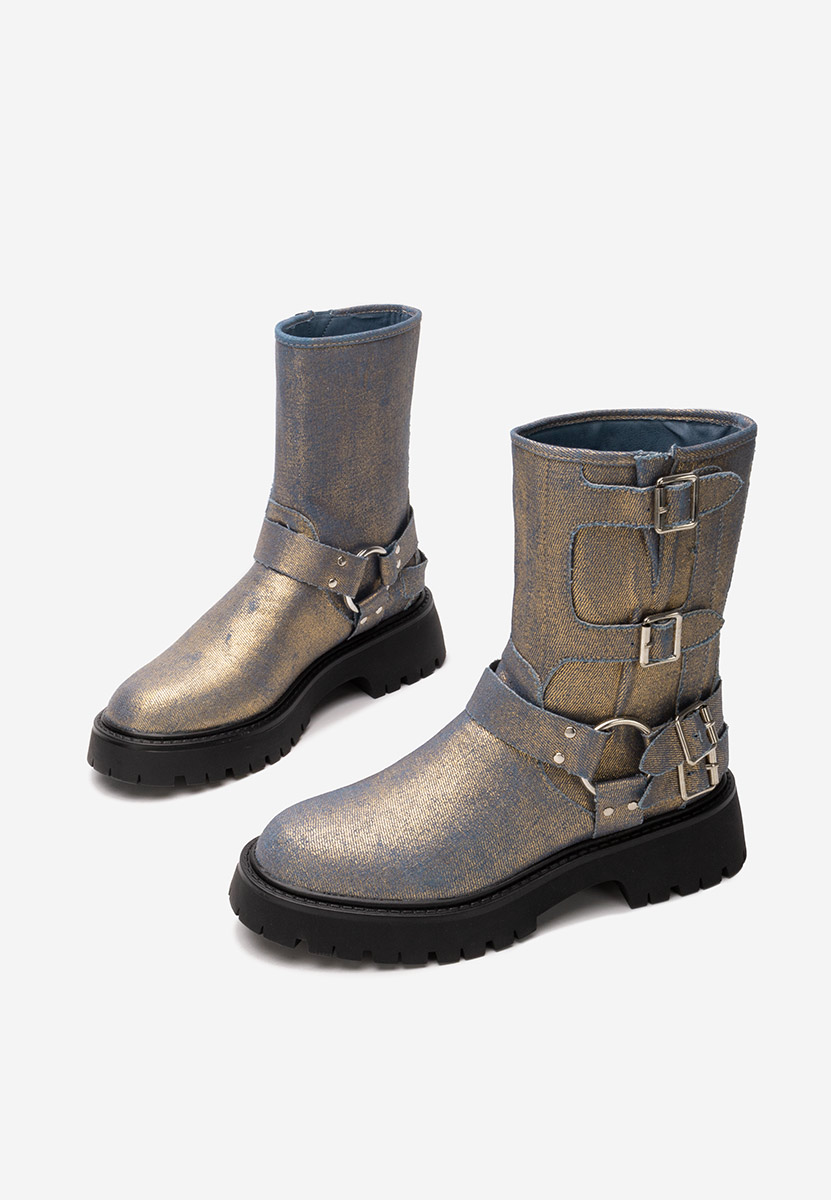 Złote kozaki damskie Jesica