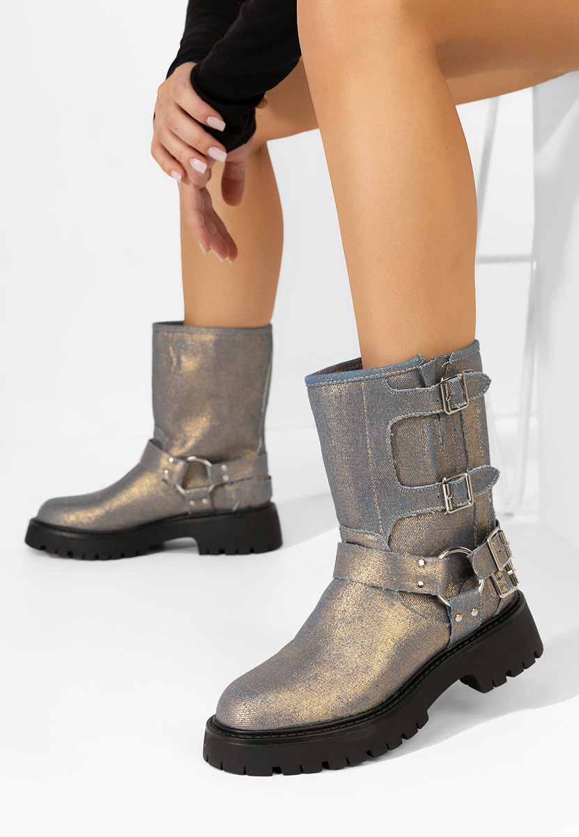 Złote kozaki damskie Jesica