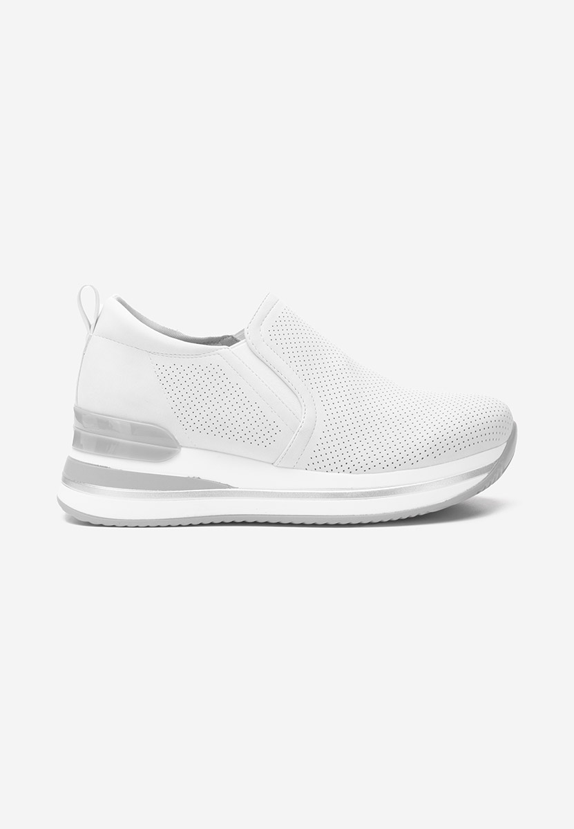 Białe sneakersy na koturnie Reba