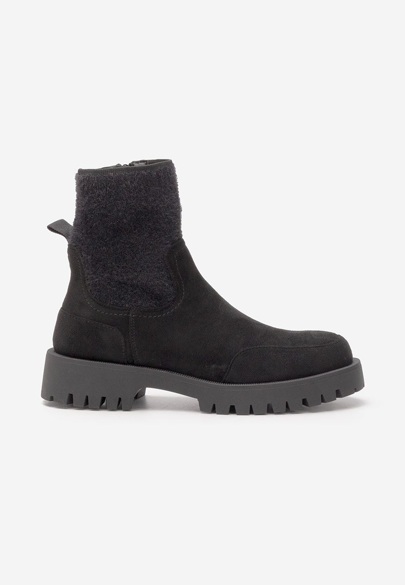 Czarne botki płaskie Lamya