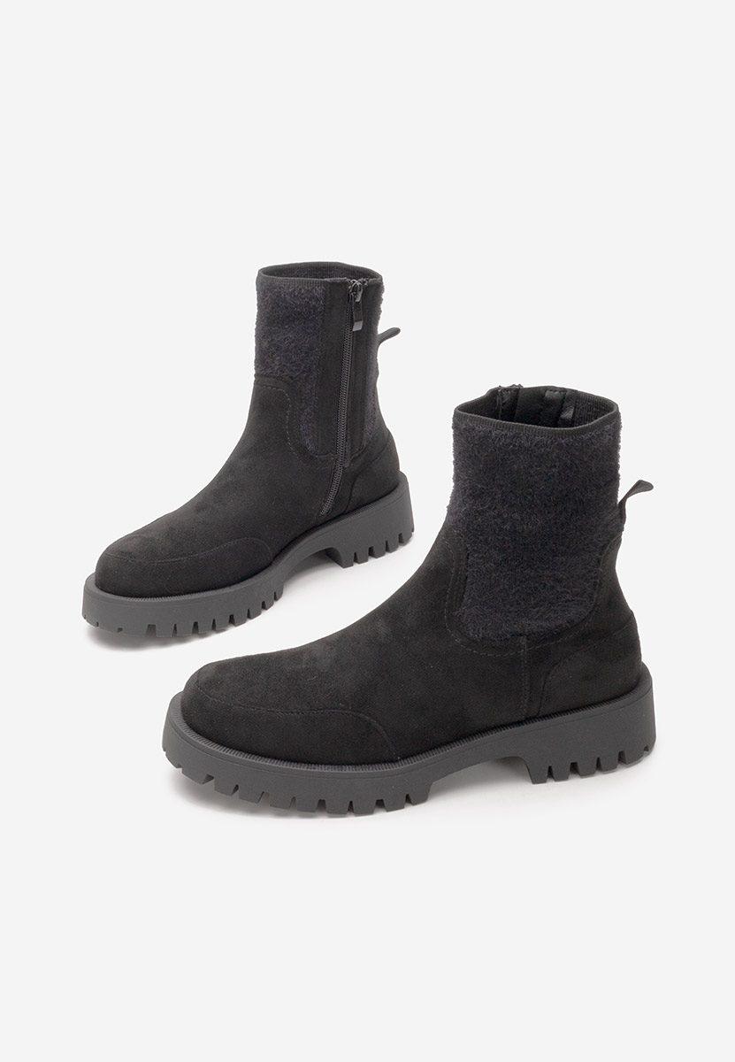 Czarne botki płaskie Lamya