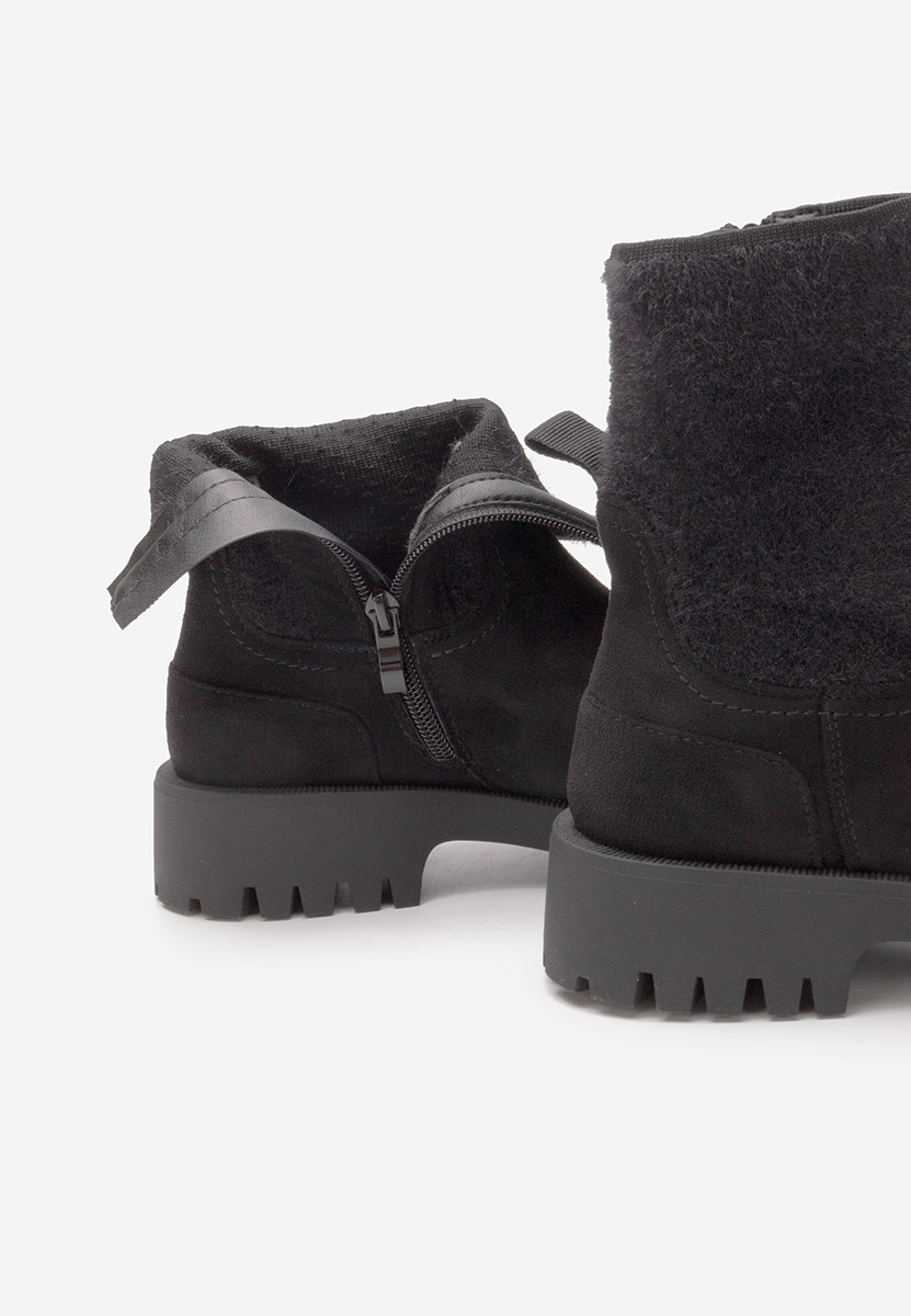 Czarne botki płaskie Lamya