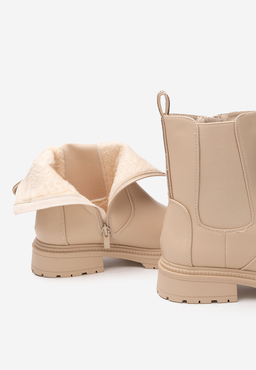 Beżowe botki płaskie Dalia