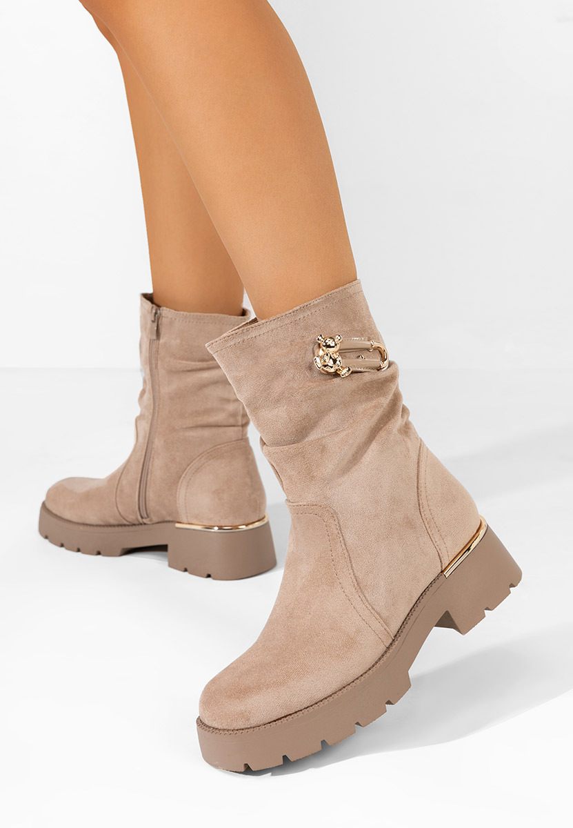 Khaki kozaki damskie Tonise