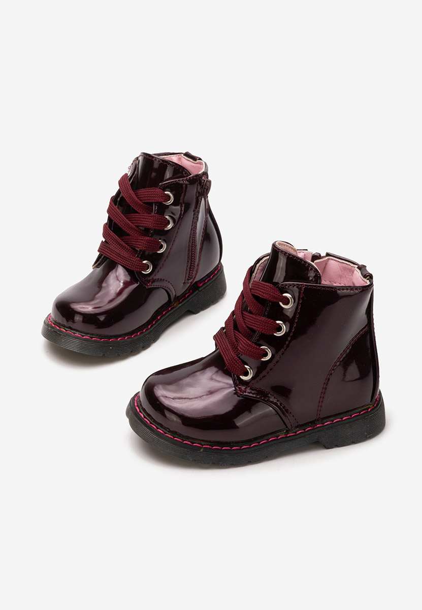 Bordowe botki dziewczęce Vernice