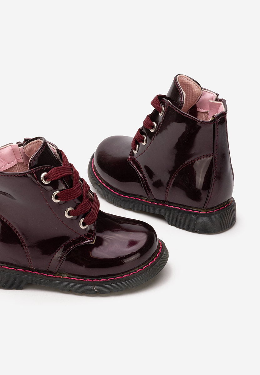 Bordowe botki dziewczęce Vernice