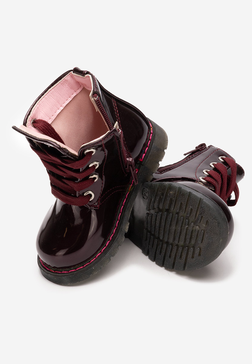 Bordowe botki dziewczęce Vernice