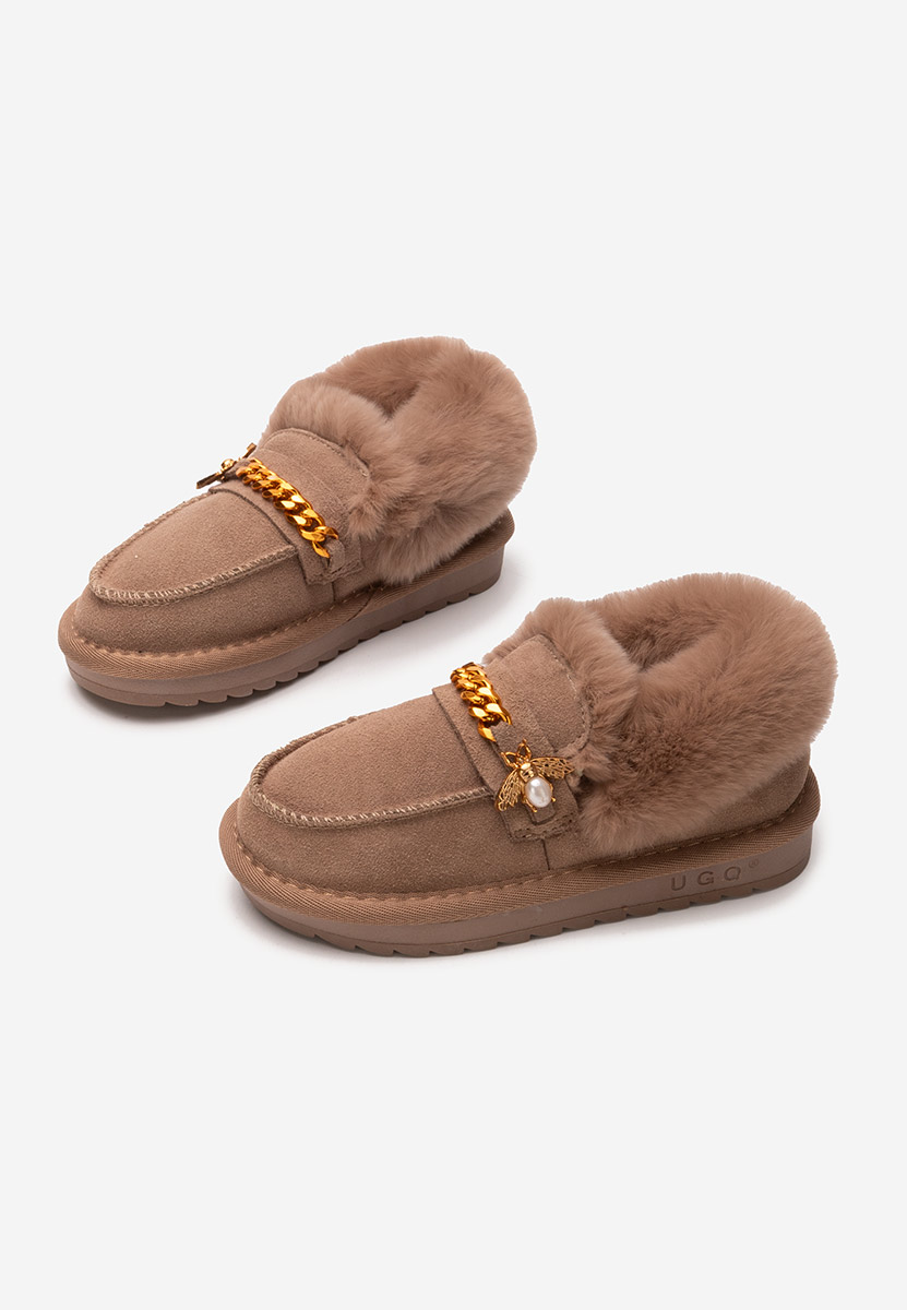 Beżowe botki dziewczęce Annamae