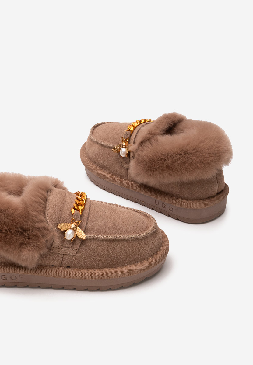 Beżowe botki dziewczęce Annamae