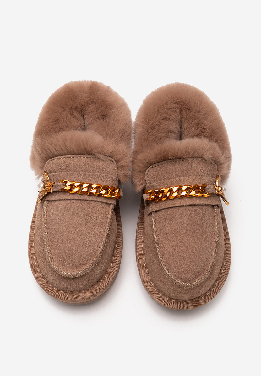 Beżowe botki dziewczęce Annamae