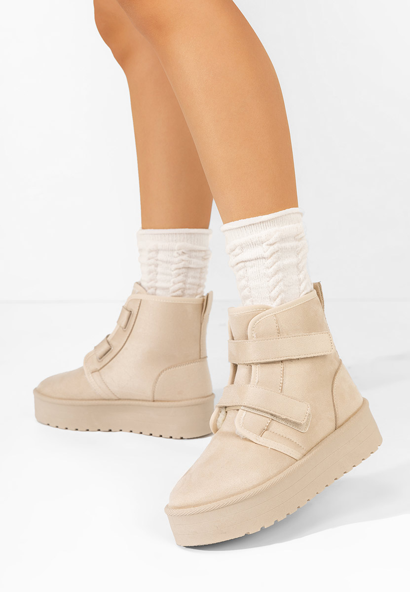 Beżowe botki na platformie Dagmar