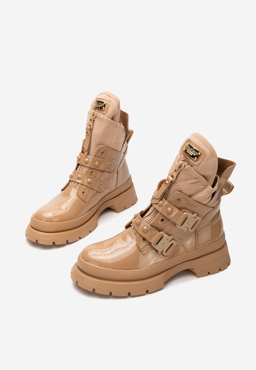 Khaki botki na platformie Alisonne