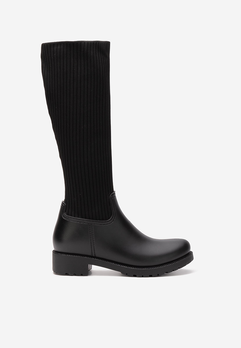 Czarne kozaki z elastyczną cholewką Filebra V2