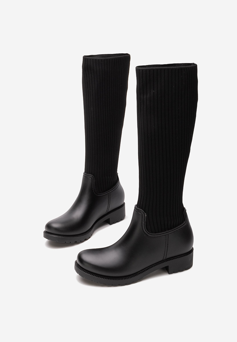 Czarne kozaki z elastyczną cholewką Filebra V2