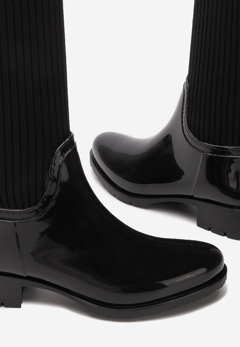 Czarne kozaki z elastyczną cholewką Filebra