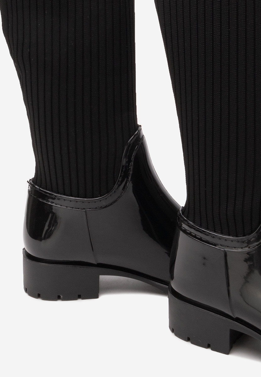 Czarne kozaki z elastyczną cholewką Filebra