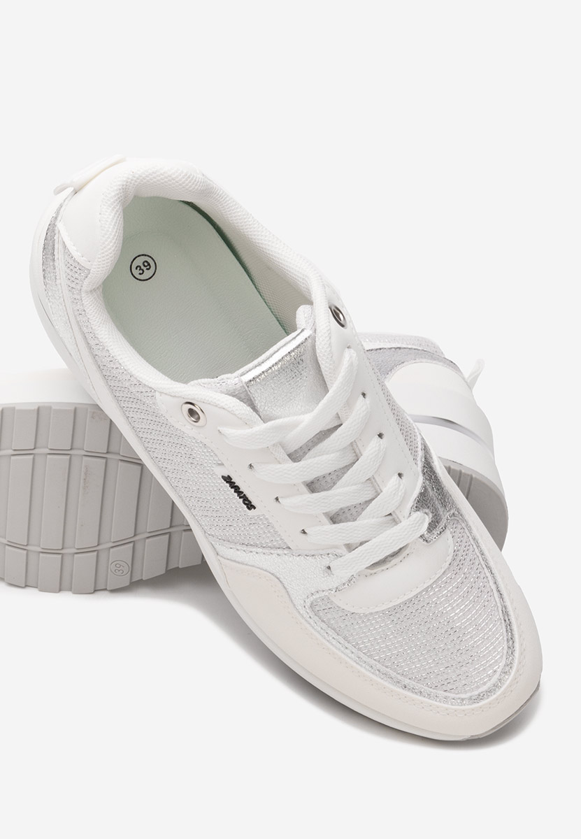 Białe sneakersy na koturnie Zaneta