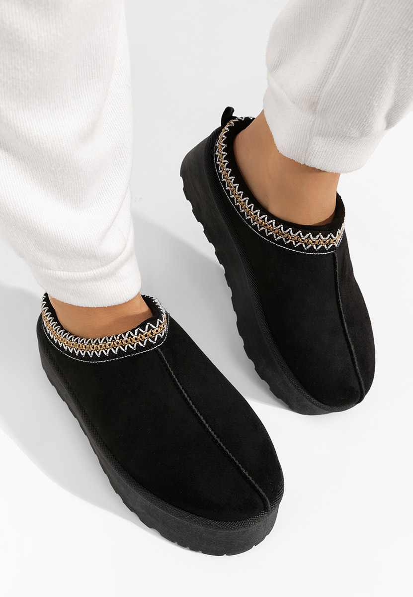 Czarne drewniaki Comfy