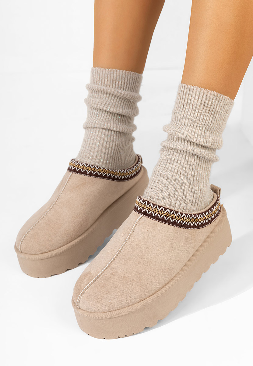 Beżowe drewniaki Comfy