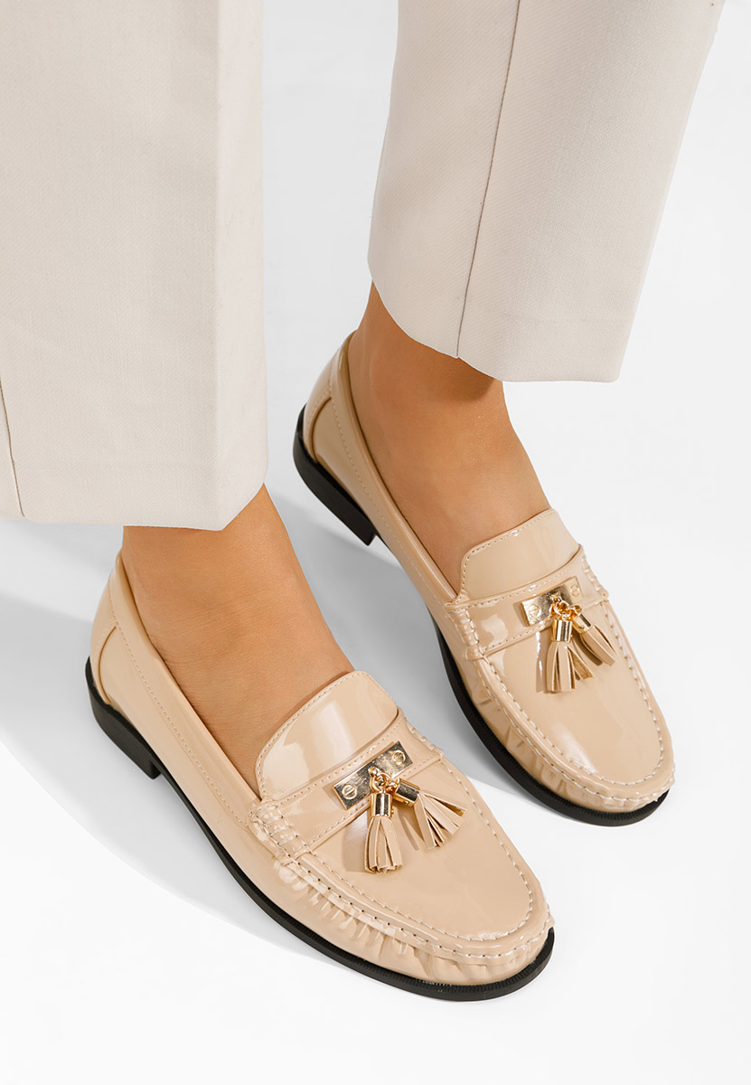 Beżowe loafers damskie Dallas