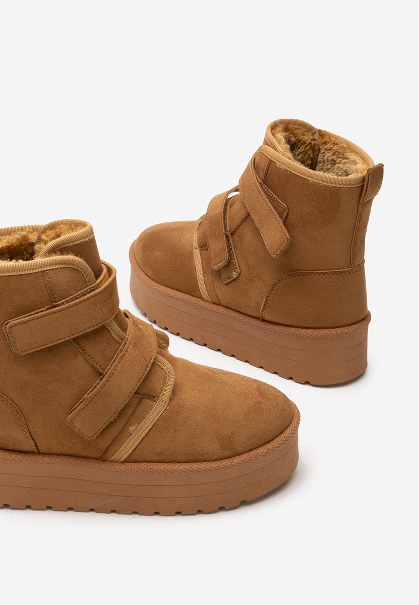 Camelowe botki na platformie Dagmar