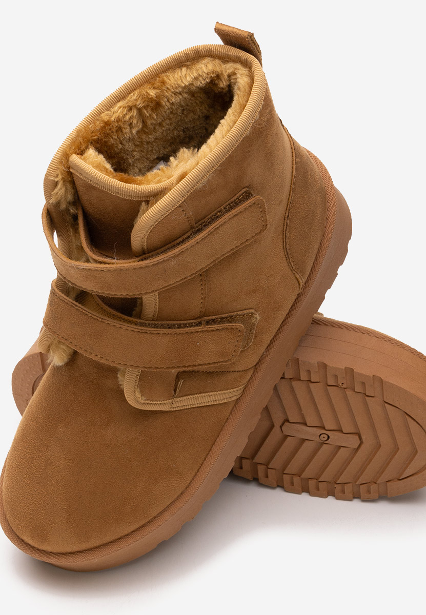 Camelowe botki na platformie Dagmar