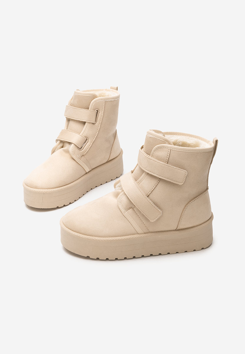 Beżowe botki na platformie Dagmar