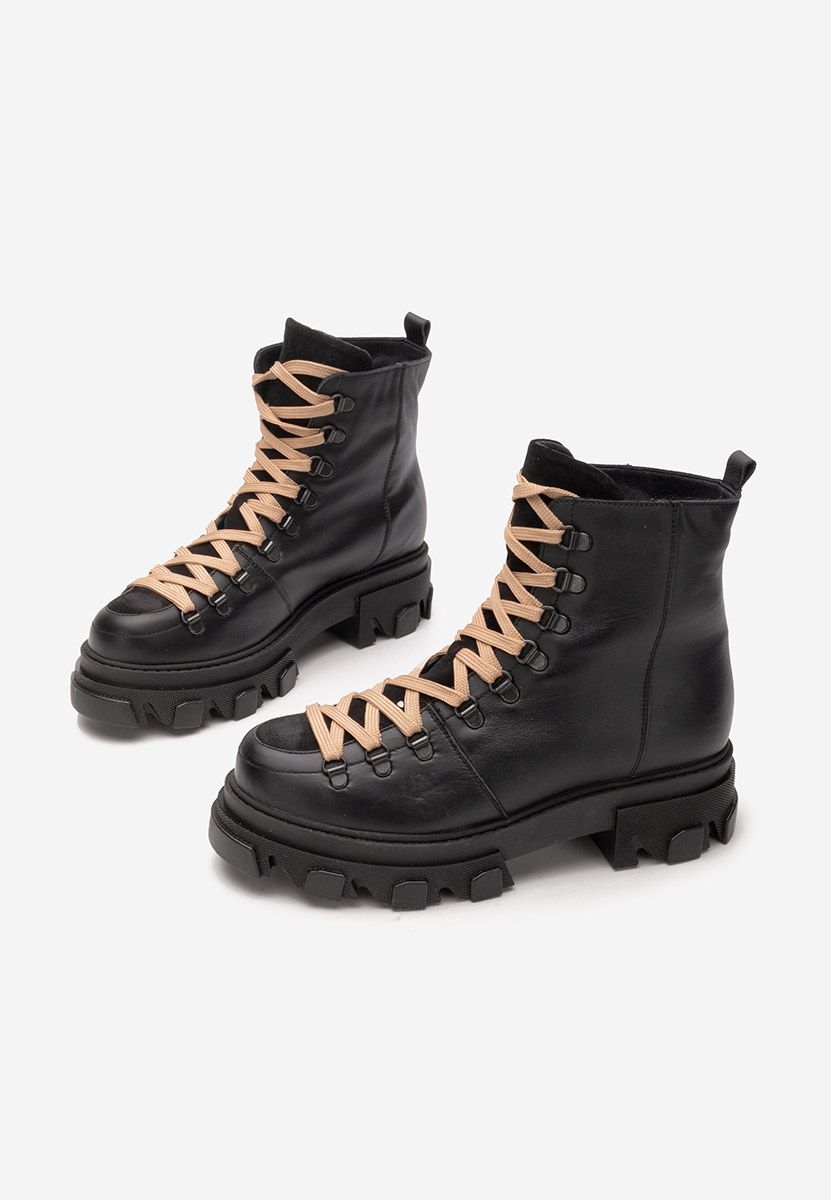 Czarne workery damskie skórzane Mercy