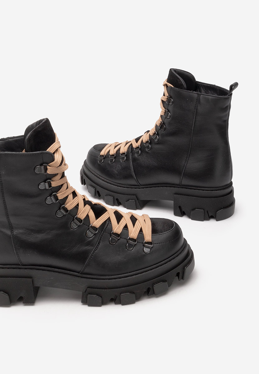 Czarne workery damskie skórzane Mercy