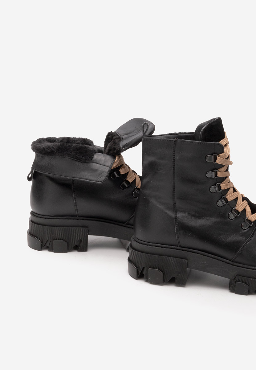 Czarne workery damskie skórzane Mercy