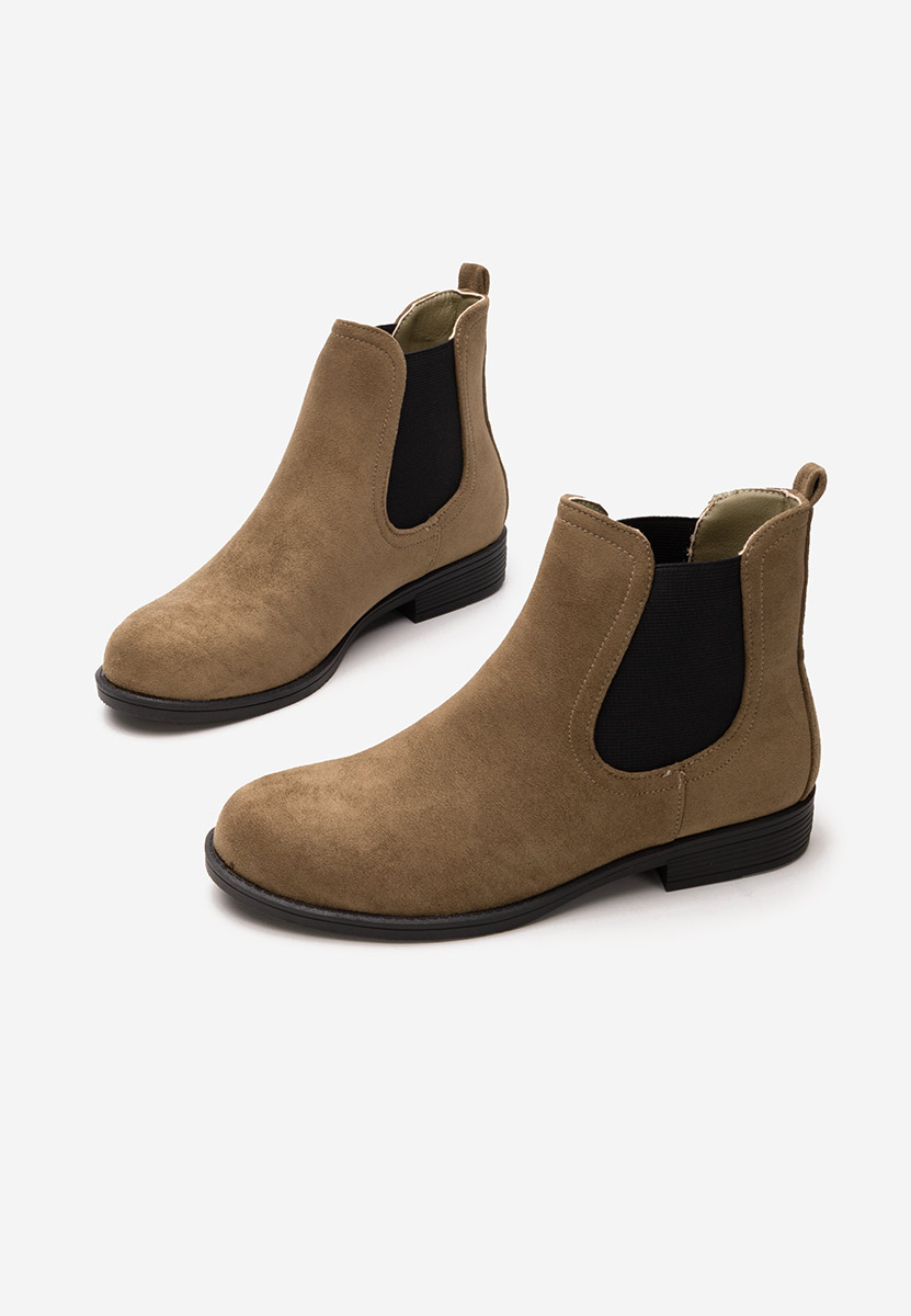 Zielone botki damskie płaskie Zelmira