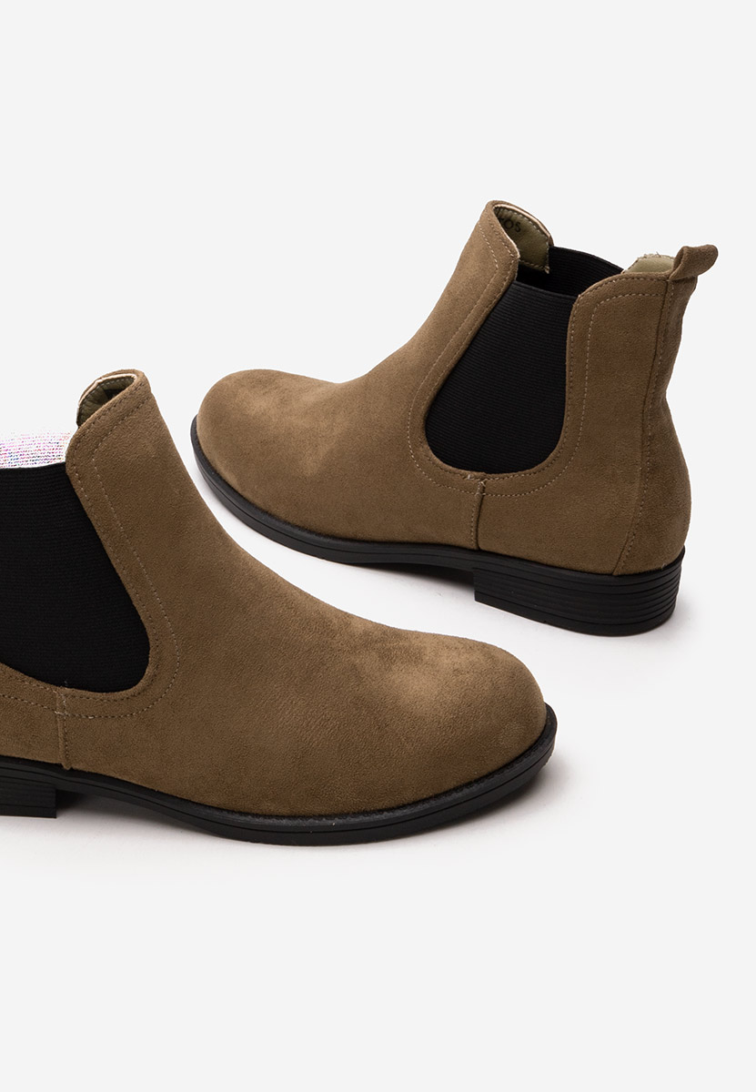 Zielone botki damskie płaskie Zelmira