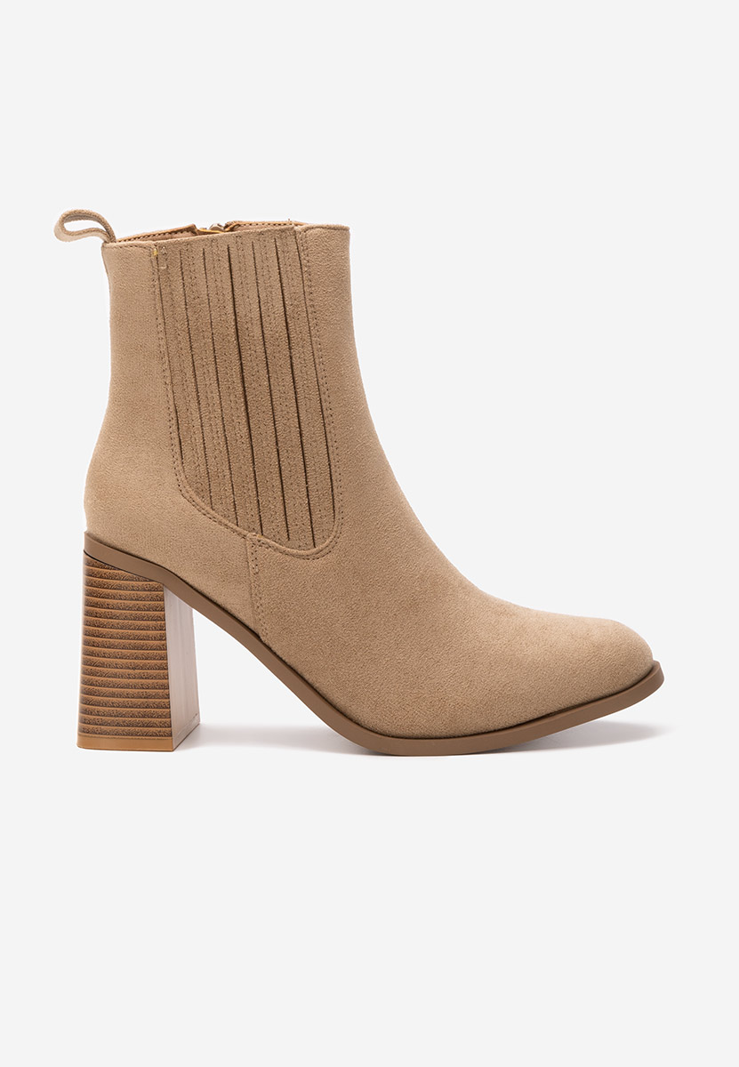 Khaki botki na słupku Elowyn