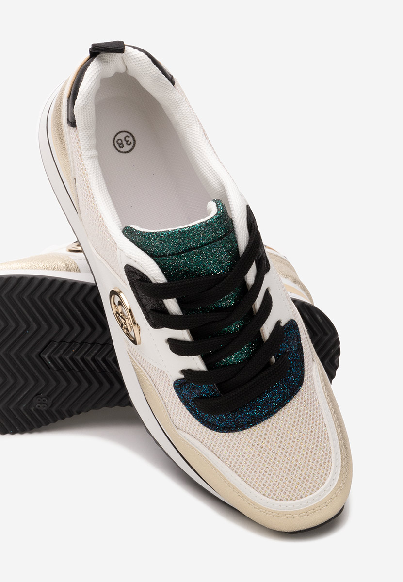Złote sneakersy na koturnie Zarida