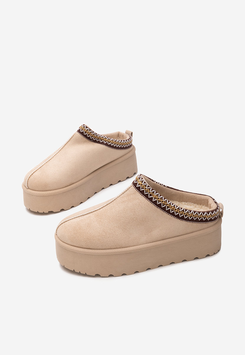 Beżowe drewniaki Comfy