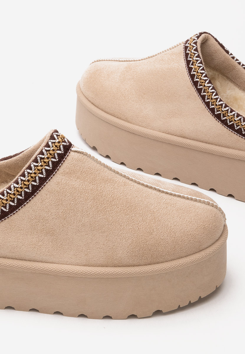Beżowe drewniaki Comfy