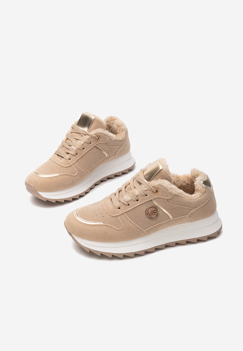 Khaki zimowe sneakersy damskie Carris