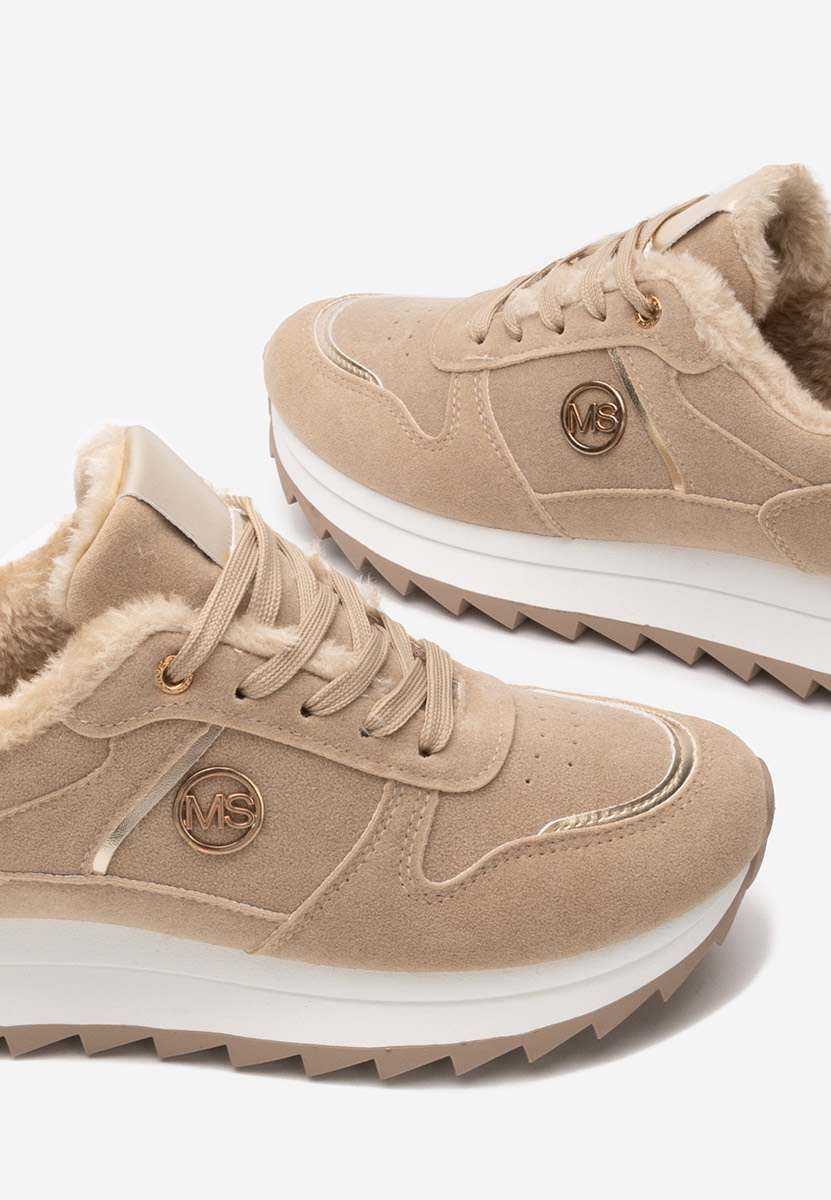 Khaki zimowe sneakersy damskie Carris