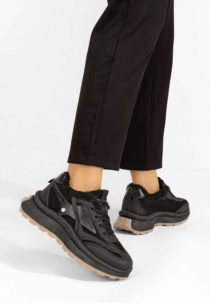 Czarne zimowe sneakersy damskie Elliza