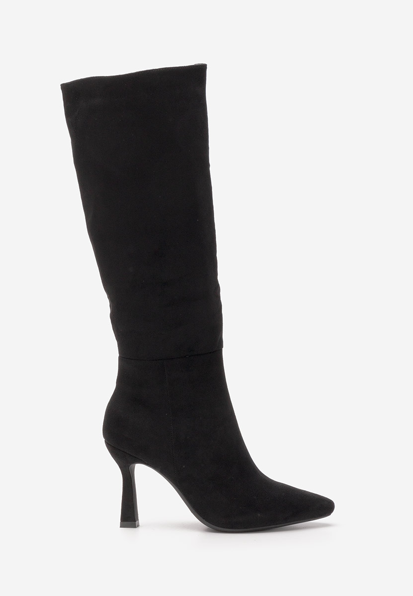 Czarne kozaki na szpilce Tajuana