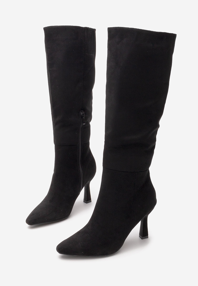 Czarne kozaki na szpilce Tajuana