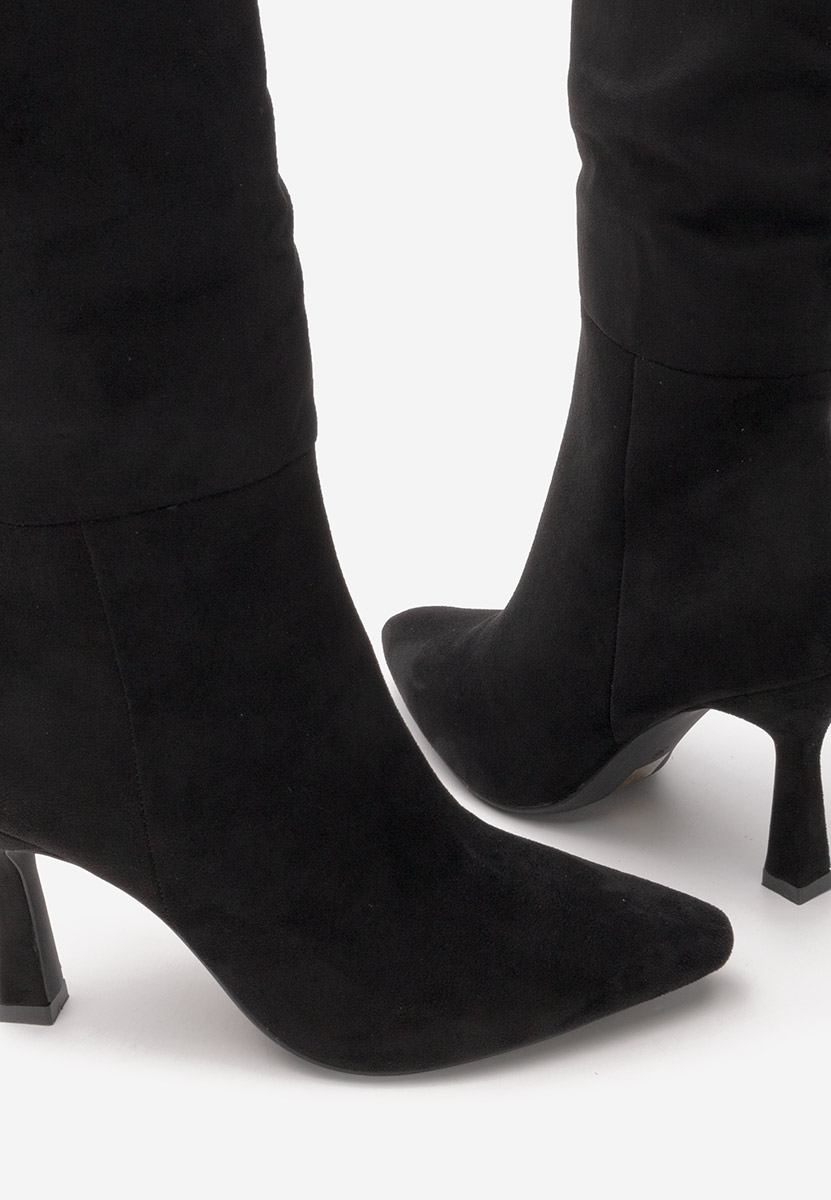 Czarne kozaki na szpilce Tajuana