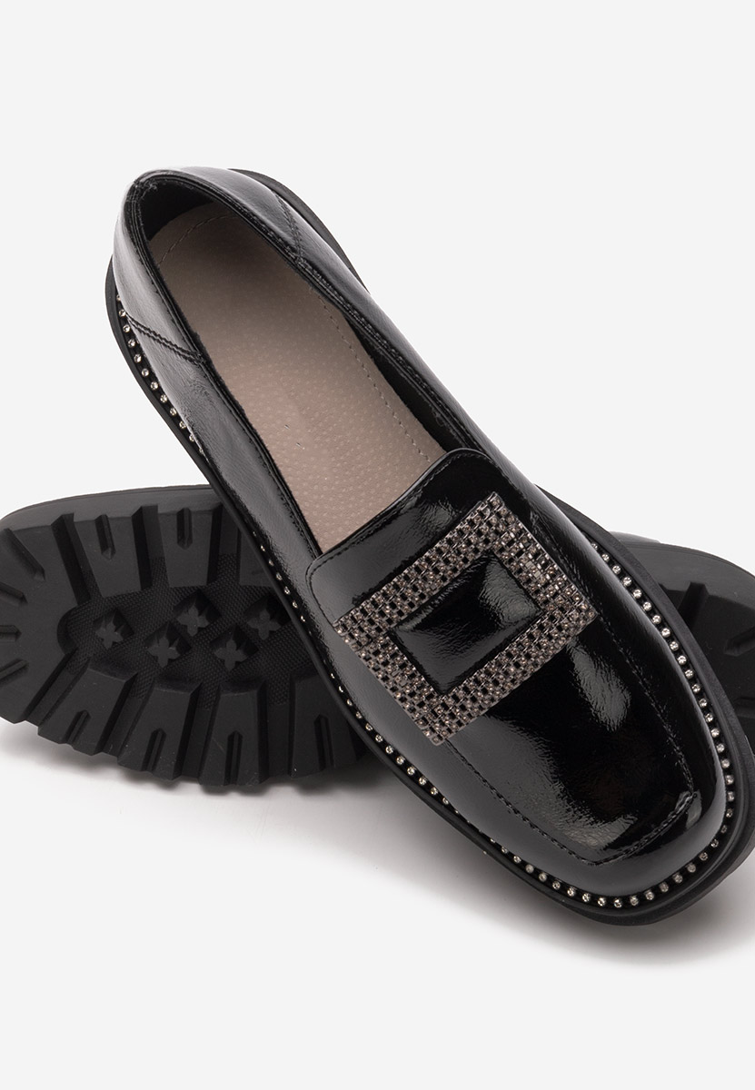 Czarne mokasyny na grubej podeszwie Maurice