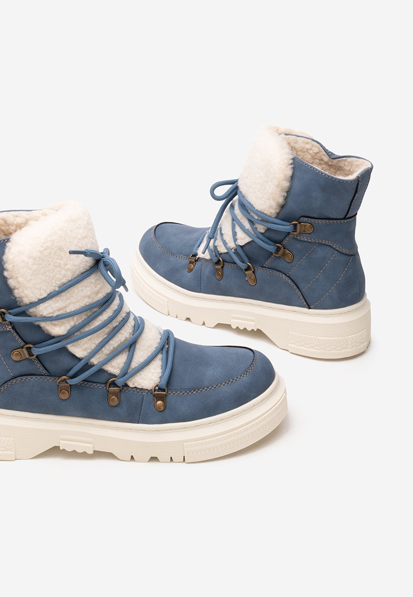 Niebieskie botki damskie ocieplane Reatha Niebieskie botki damskie ocieplane Reatha