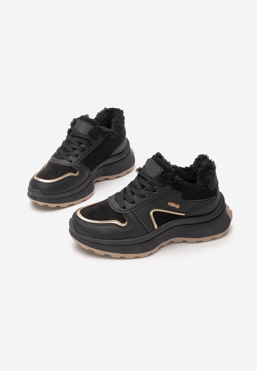 Czarne zimowe sneakersy damskie Azaira