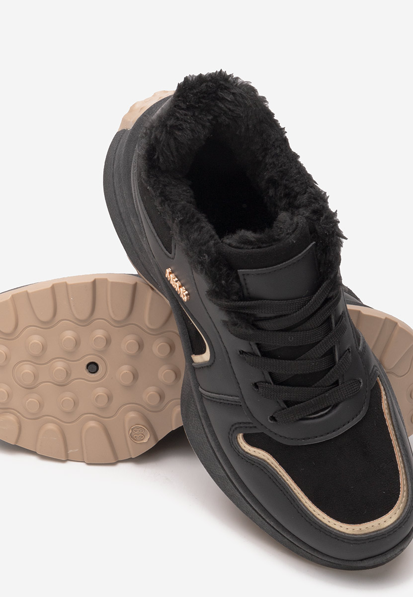 Czarne zimowe sneakersy damskie Azaira
